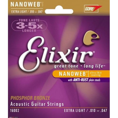 ELIXIR 16002 NANOWEB Muta Chitarra Ac 10-47